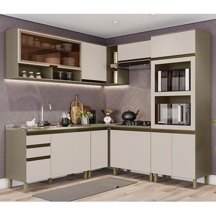 Imagem de Cozinha Completa de Canto 7 Peças Connect com Torre Quente 2 Fornos - Móveis Henn