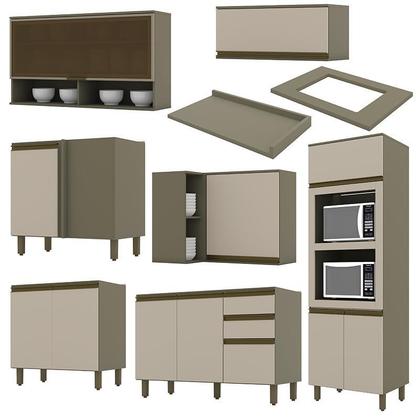 Imagem de Cozinha Completa de Canto 7 Peças Connect com Torre Quente 2 Fornos - Móveis Henn