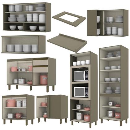 Imagem de Cozinha Completa de Canto 8 Peças Connect com Torre Quente 2 Fornos - Móveis Henn