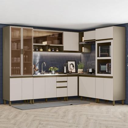 Imagem de Cozinha Completa de Canto 8 Peças Connect com Torre Quente 2 Fornos - Móveis Henn