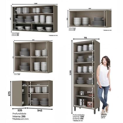 Imagem de Cozinha Completa de Canto 9 Peças Connect - Móveis Henn