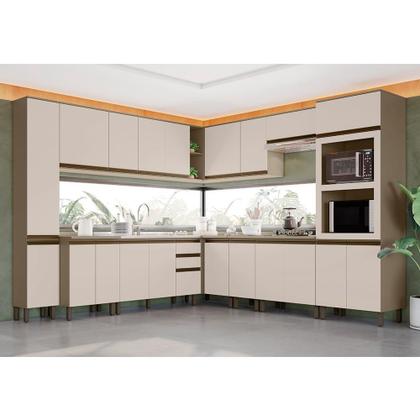 Imagem de Cozinha Completa de Canto Connect 12 Peças com Torre Quente 2 Fornos - Móveis Henn