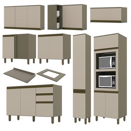 Imagem de Cozinha Completa de Canto Connect 8 Peças com Torre Quente 2 Fornos - Móveis Henn