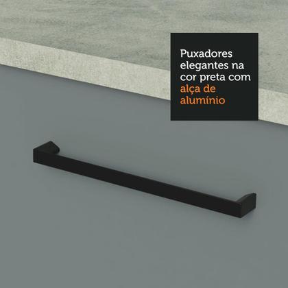 Imagem de Cozinha Completa de Canto Madesa Agata 389001 com Armário e Balcão (Sem Tampo e Pia) - Branco/Cinza