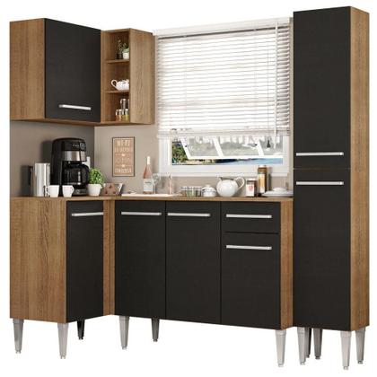 Imagem de Cozinha Completa de Canto Madesa Emilly Song com Armário, Balcão e Adega