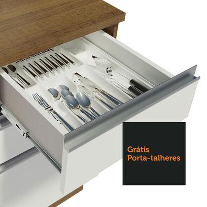 Imagem de Cozinha Completa de Canto Madesa Glamy 329001 com Armário e Balcão (Sem Tampo e Pia) - Rustic/Branco