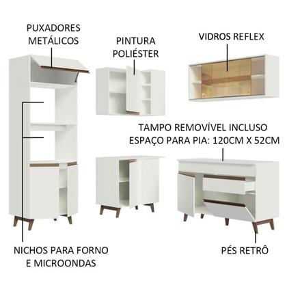 Imagem de Cozinha Completa de Canto Madesa Reims 332001 com Armário e Balcão - Branco