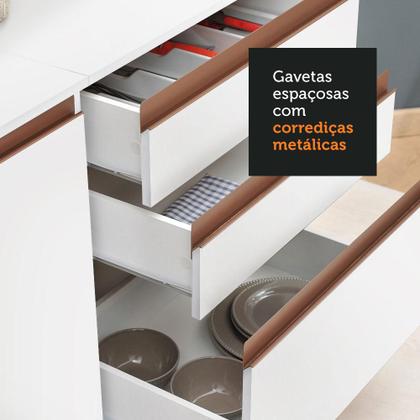Imagem de Cozinha Completa de Canto Madesa Reims 392001 com Armário e Balcão - Branco