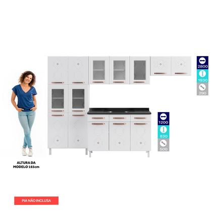 Imagem de Cozinha Completa em Aço Mirage New 14 Portas 2 Gavetas Branco - Telasul