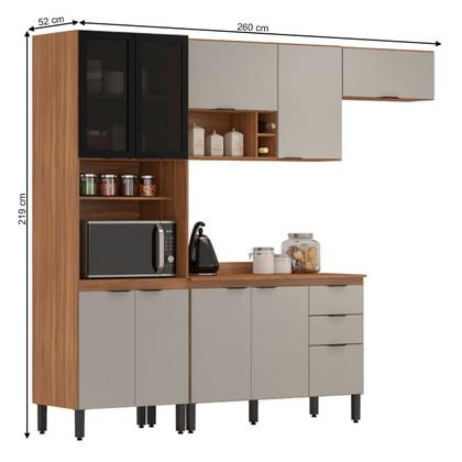 Imagem de Cozinha Completa Firenze 10 Portas 2 Gavetas Amêndola Touch/Nude Prime Tx - Demóbile