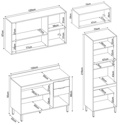 Imagem de Cozinha Completa Firenze 11 Portas 2 Gavetas Amêndola Touch/Nude Prime Tx - Demóbile