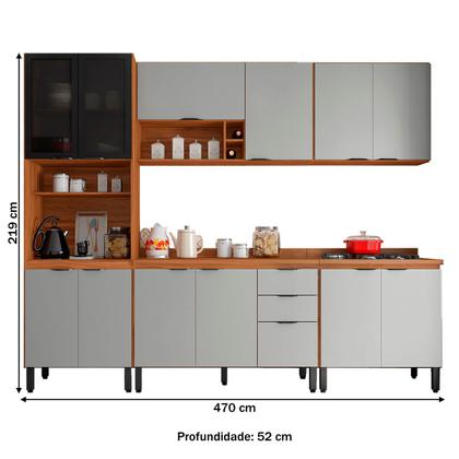 Imagem de Cozinha Completa Firenze 13 Portas 2 Gavetas Amêndola Touch/Nude Prime Tx - Demóbile