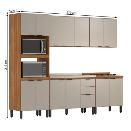 Imagem de Cozinha Completa Firenze 14 Portas 2 Gavetas Amêndola Touch/Nude Prime Tx - Demóbile