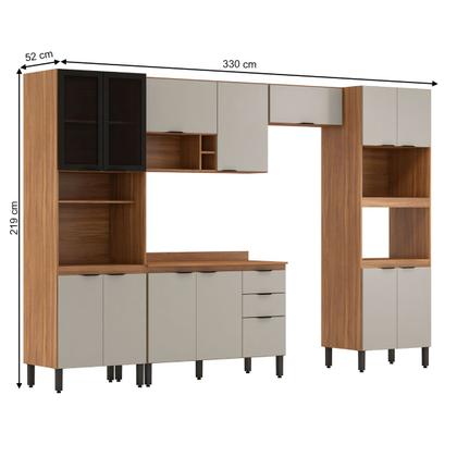 Imagem de Cozinha Completa Firenze 14 Portas 2 Gavetas Amêndola Touch/Nude Prime Tx - Demóbile