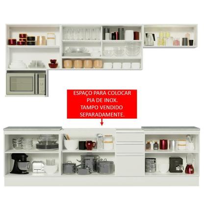 Imagem de Cozinha Completa Genova com Armário e Balcão sem Tampo e Pia