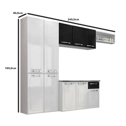 Imagem de Cozinha Completa Itatiaia Aço Amanda Com Paneleiro Duplo Armário Aéreo e Balcão Branco Nevada