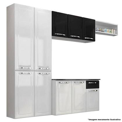 Imagem de Cozinha Completa Itatiaia Aço Amanda Com Paneleiro Duplo Armário Aéreo e Balcão Branco Nevada