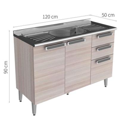 Cozinha Completa Jazz 17 PT 2 GV Coimbra e Bege - Itatiaia