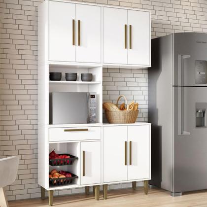 Imagem de Cozinha Completa Lorena 7 Portas 1 Gaveta Branco Kaiki Móveis