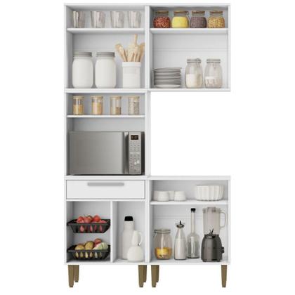 Imagem de Cozinha Completa Lorena 7 Portas 1 Gaveta Branco Kaiki Móveis