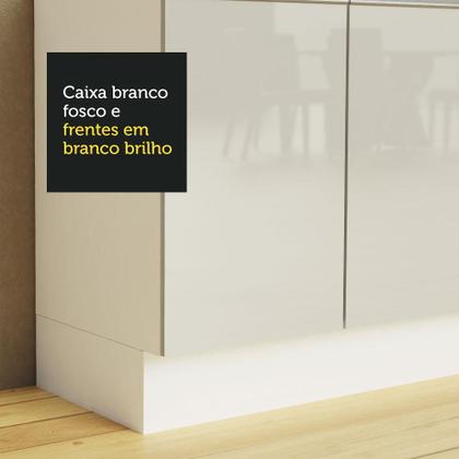 Imagem de Cozinha Completa Madesa 100% MDF Acordes Com Armário e Balcão Portas Branco Brilho