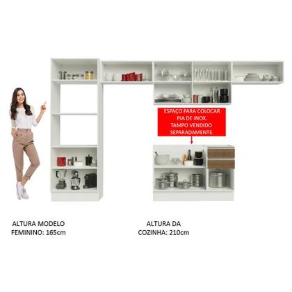 Imagem de Cozinha Completa Madesa 100% MDF Acordes Com Armário e Balcão