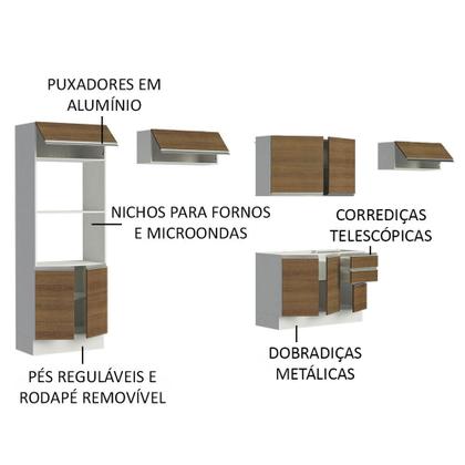 Imagem de Cozinha Completa Madesa 100% MDF Acordes Com Armário e Balcão