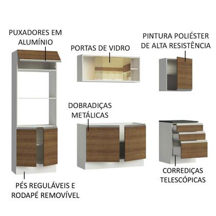 Imagem de Cozinha Completa Madesa 100% MDF Acordes com Armário, Torre e Balcão (Sem Tampo e Pia)