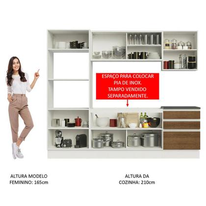 Imagem de Cozinha Completa Madesa 100% MDF Acordes com Armário, Torre e Balcão (Sem Tampo e Pia)