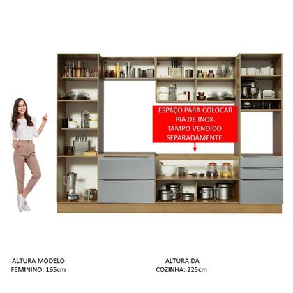 Imagem de Cozinha Completa Madesa Armário e Balcão 9 Portas 5 Gavetas