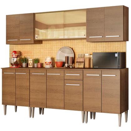 Imagem de Cozinha Completa Madesa Emilly Fire com Balcão e Armário Aéreo Reflex