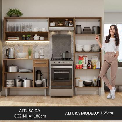 Imagem de Cozinha Completa Madesa Emilly Pop com Armário e Balcão - Rustic/Cinza