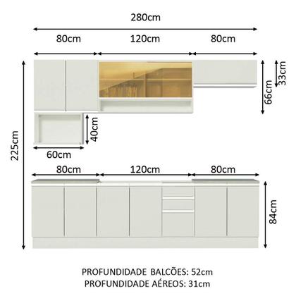Imagem de Cozinha Completa Madesa Genova com Armário e Balcão (Sem Tampo e Pia)