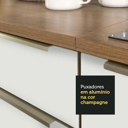 Imagem de Cozinha Completa Madesa Lux com Armário e Balcão 6 Portas 3 Gavetas - Rustic/Branco Veludo