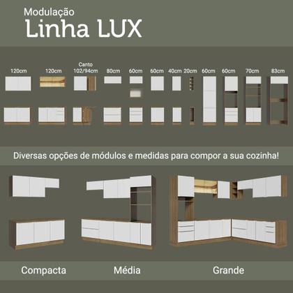 Imagem de Cozinha Completa Madesa Lux com Armário e Balcão 6 Portas 3 Gavetas - Rustic/Branco Veludo