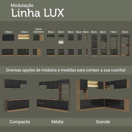Imagem de Cozinha Completa Madesa Lux com Armário e Balcão 7 Portas 3 Gavetas - Rustic/Preto
