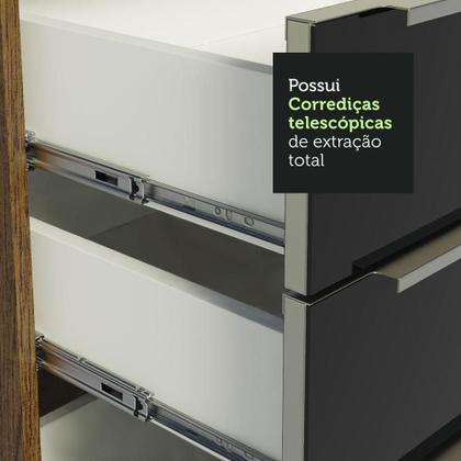 Imagem de Cozinha Completa Madesa Lux com Armário e Balcão 7 Portas 3 Gavetas - Rustic/Preto