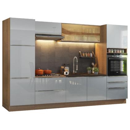 Imagem de Cozinha Completa Madesa Lux com Armário e Balcão - Rustic/Cinza