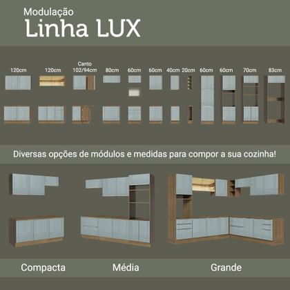 Imagem de Cozinha Completa Madesa Lux com Armário e Balcão - Rustic/Cinza