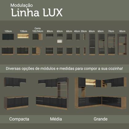 Imagem de Cozinha Completa Madesa Lux com Armário e Balcão - Rustic/Preto