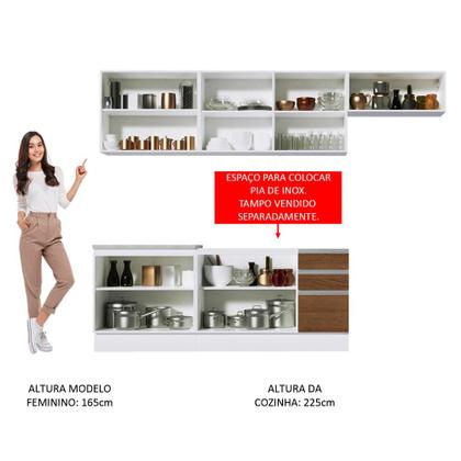 Imagem de Cozinha Completa Madesa Marcela Com Armário e Balcão (Sem Tampo e Pia)