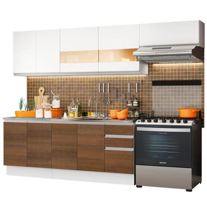 Imagem de Cozinha Completa Madesa Marcela Com Armário e Balcão (Sem Tampo e Pia)