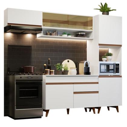 Imagem de Cozinha Completa Madesa Reims 250004 com Armário e Balcão - Branco