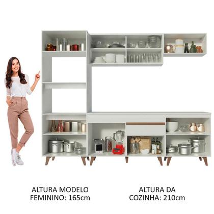 Imagem de Cozinha Completa Madesa Reims 260002 com Armário e Balcão - Branco