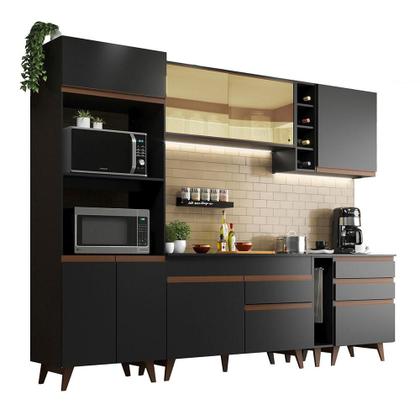 Imagem de Cozinha Completa Madesa Reims 270001 com Armário e Balcão - Preto