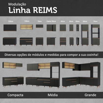 Cozinha Completa Madesa Reims 310001 com Armário e Balcão - Preto/Rustic Imagem de Cozinha Completa Madesa Reims 310001 com Armário e Balcão - Preto/Rustic