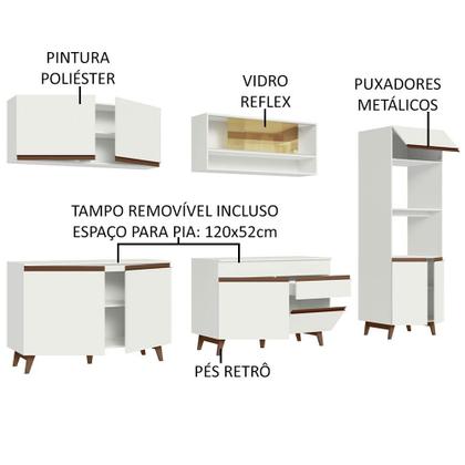 Imagem de Cozinha Completa Madesa Reims 310002 com Armário e Balcão - Branco