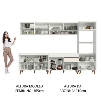 Imagem de Cozinha Completa Madesa Reims 310002 com Armário e Balcão - Branco