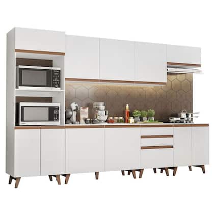 Imagem de Cozinha Completa Madesa Reims 320002 com Armário e Balcão - Branco