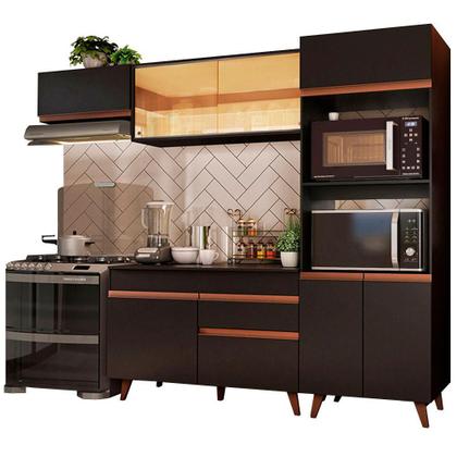 Imagem de Cozinha Completa Madesa Reims XA260001 com Armário e Balcão - Preto